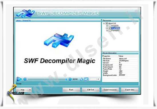استخراج اطلاعات فایلهای فلش با SWF Decompiler