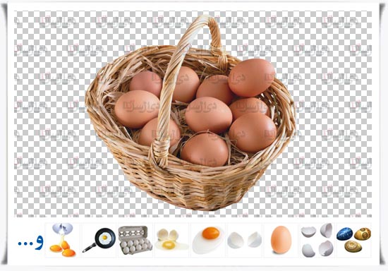 مجموعه فایل لایه باز تخم مرغ با زمینه شفاف open layer egg